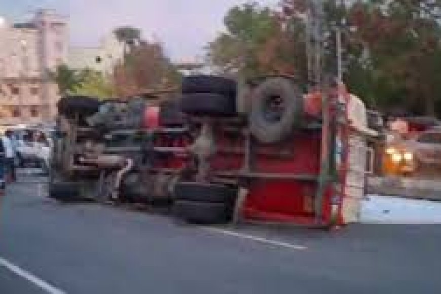 Petrol tanker rams cars, overturns on NH 65 in Hyderabad
