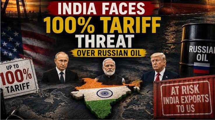 India Faces 100% US Tariff Risk Over Russian Oil