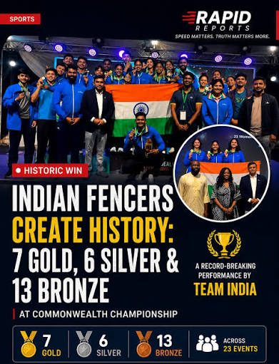 India creates history, wins Commonwealth Fencing Championship title for 1st time