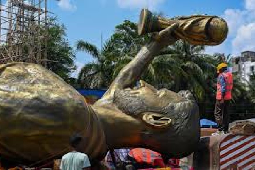 70-foot Messi statue in Kolkata taken down over safety concerns