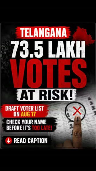 73 lakh electors in danger of deletion from voter list in Telangana