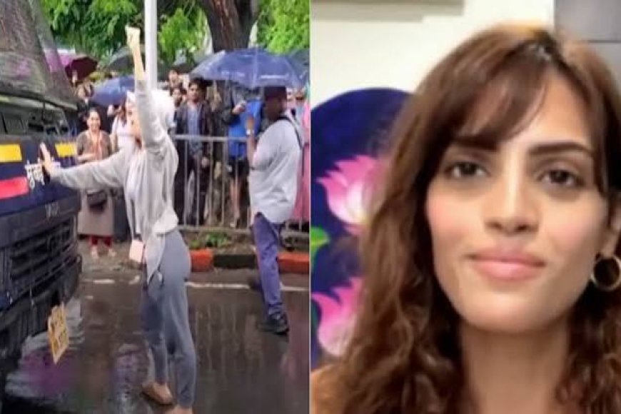 Woman who blocked police van in viral video alleges online harassment