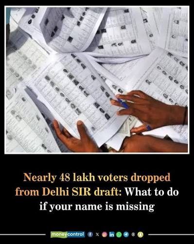 Nearly one-third of voters from Delhi's draft electoral list in SIR
