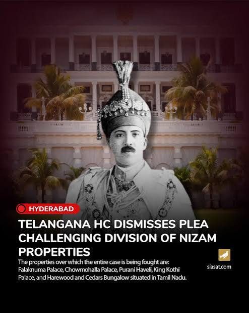 Revision plea challenging division of Nizam properties dismissed.jpg