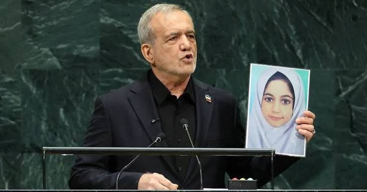 At UNGA, Iran Prez challenges Trump with Minab photo