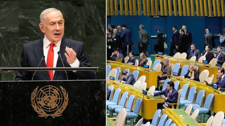 Delegates stage walkout during Netanyahu's UNGA speech