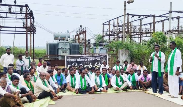 Farmers lay siege to power substation over frequent cuts in Khammam district.jpg