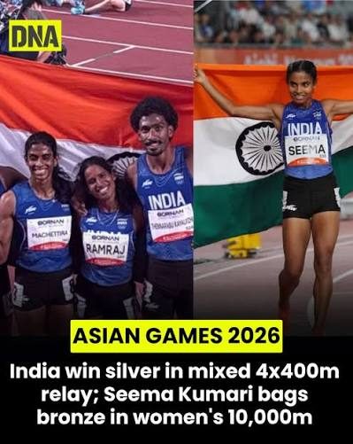 Asian Games: Mixed relay team's silver, Seema's 10,000m bronze add to India's medal tally