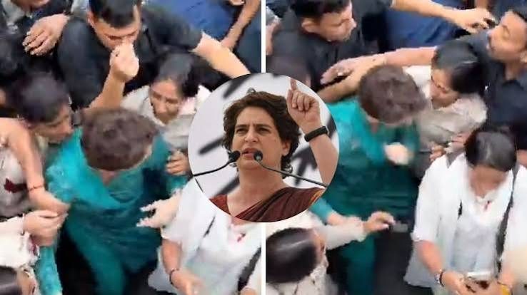 BJP alleged that visuals from the protests showed Congress workers kicking and assaulting police personnel.
