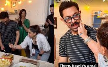Ira Khan puts cake on dad Aamir Khan’s face: Now it’s a real birthday party