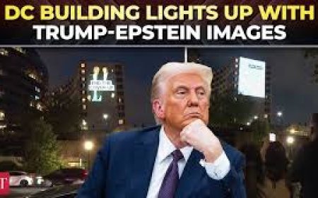 Trump-Epstein Videos Projected Onto Washington DC Building