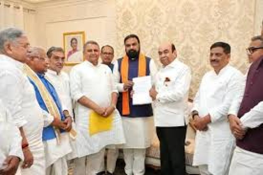 Samrat Choudhary meets guv, stakes claim to form govt
