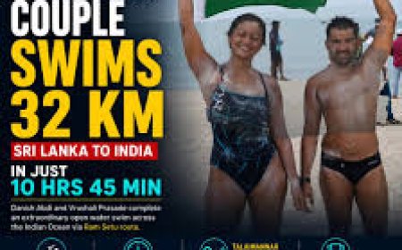 Bengaluru Couple Swims From Sri Lanka to India in 11 Hours via Ram Setu Route, Creates History