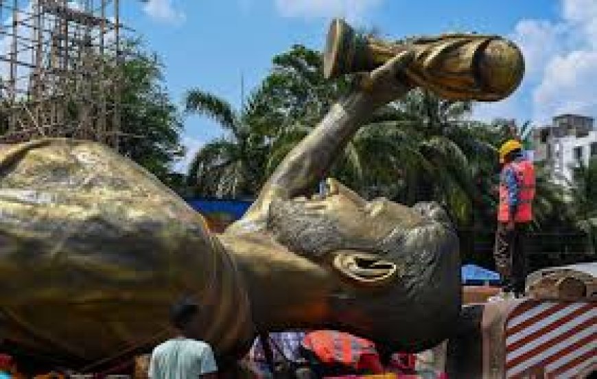 70-foot Messi statue in Kolkata taken down over safety concerns