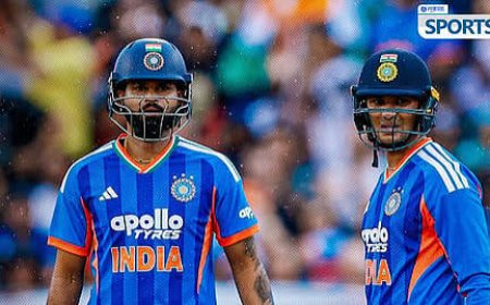 Abhishek, Shreyas rescue India before rain washes out opening T20I