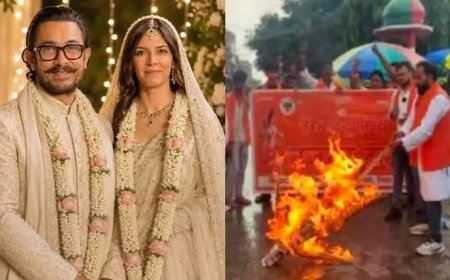 Bajrang Dal burns Aamir Khan’s effigy over Gauri Spratt marriage