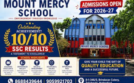 School building of Mount Mercy School in Hyderabad with trees and open courtyard