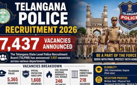7,437 vacancies announced in Telangana Police, SPF, fire, prisons